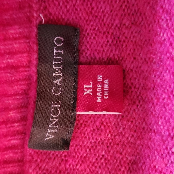 Vince Camuto Pink Baggy Sweater Size XL Crew Neck 3/4 Sleeves Oversized EASTER - Picture 7 of 13